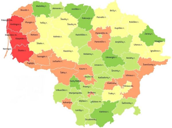 Sudarė šių metų audrų žemėlapį kurie regionai nukenčia labiausiai