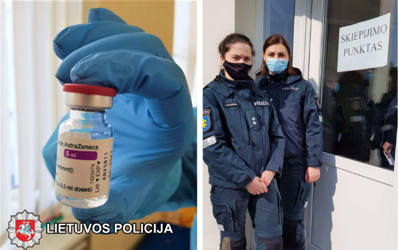 astrazeneca policijos pareigūnai