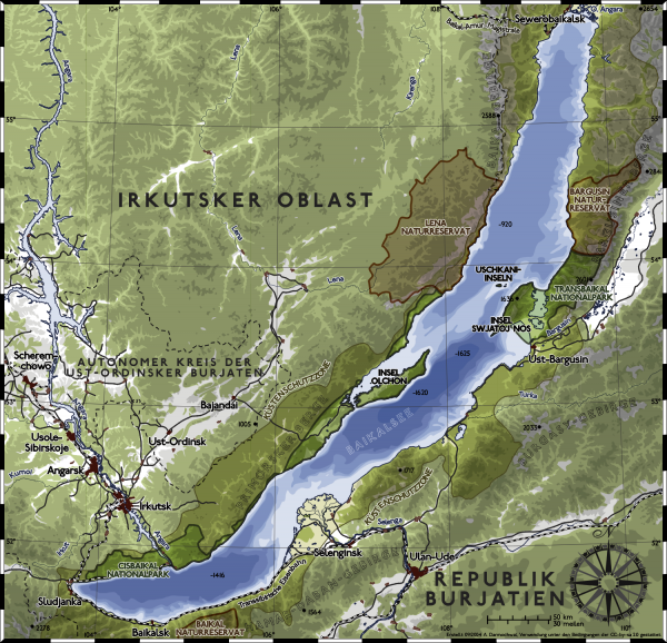 Baikalo ežeras žemėlapyje