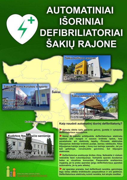 Defibriliatoriai Šakių rajone