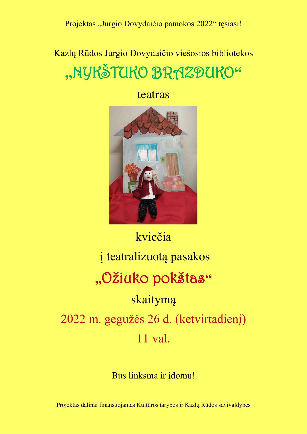 Teatralizuota pasaka Kazlų Rūdos bibliotekoje