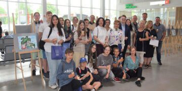 Mokinių parodos atidarymas