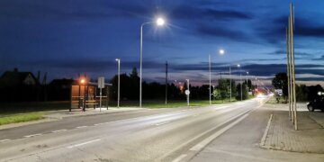 Apšviestas įvažiavimas į Marijampolę