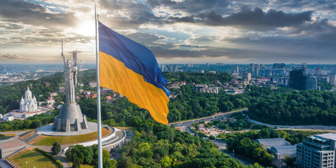 Ukrainos vėliava Kijeve