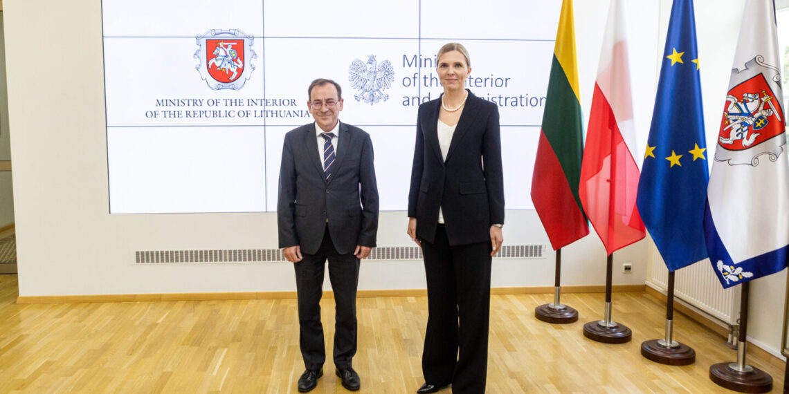 Agnė Bilotaitė susitiko su Lenkijos vidaus reikalu ministru / Paulius Peleckis/BNS nuotr.