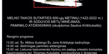 Melno sutarties metinių paminklo atidengimas Sudarge