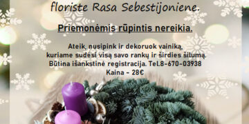 Advento vainiko pynimas su floriste Rasa Sebestijoniene