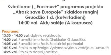 Erasmus+ programos projekto sklaidos renginys