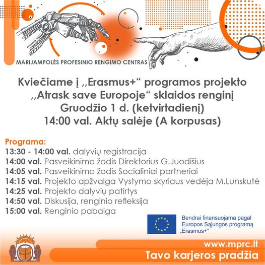 Erasmus+ programos projekto sklaidos renginys