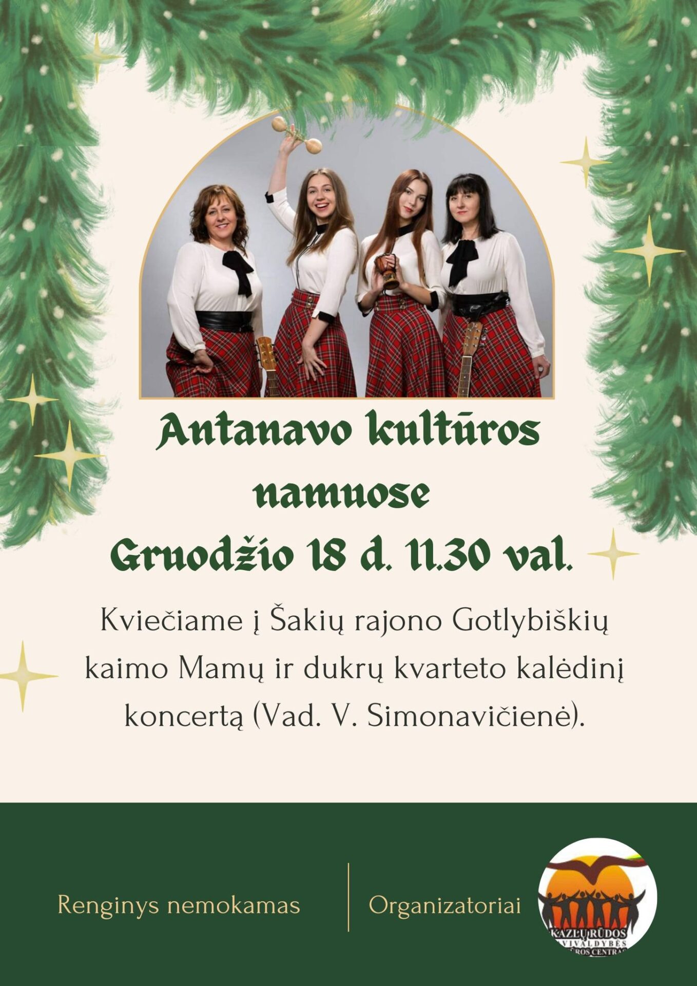 Mamų ir dukrų kvarteto kalėdinis koncertas