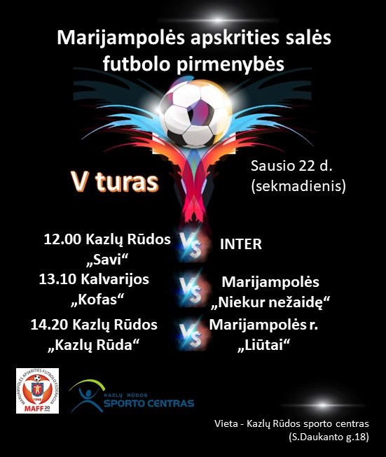 Marijampolės apskrities salės futbolo pirmenybės. V turas
