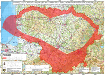 Krašto apsaugos objektų, teritorijų, kuriose taikomi statybos apribojimai ir karinių radiolokatorių apsaugos zonų žemėlapiai