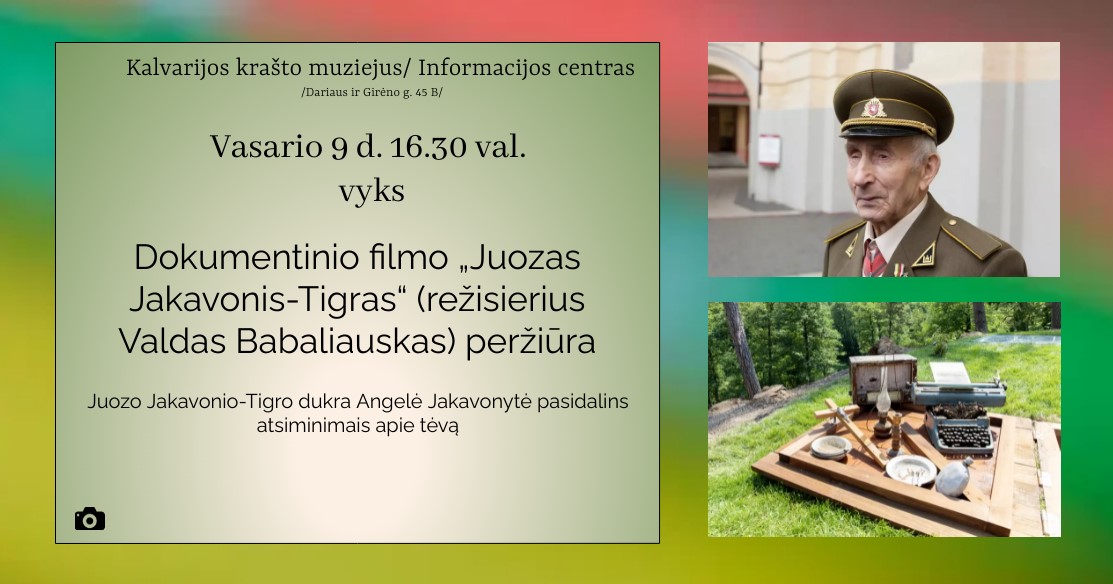 Dokumentinio filmo apie Juoza Jakavonį-Tigrą peržiūra Kalvarijoje