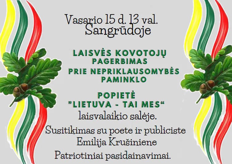 Lietuvos valstybės atkūrimo diena Sangrūdoje