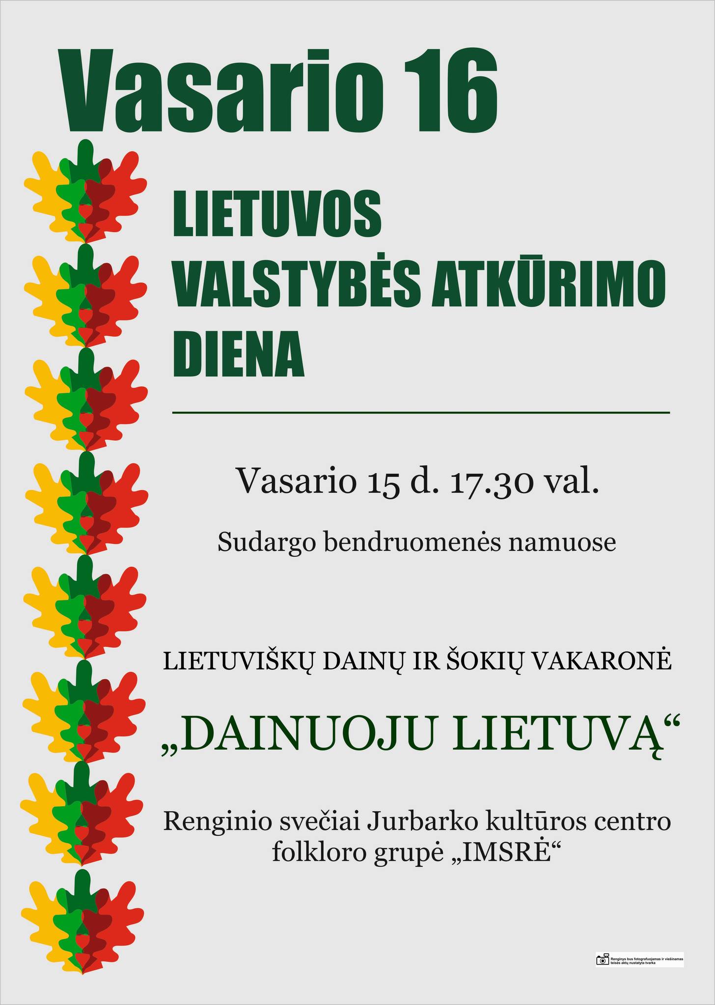 Lietuvos valstybės atkūrimo diena Sudarge