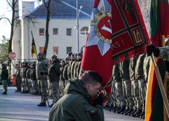 Didžiojo kunigaikščio Vytenio batalione paminėtos Lietuvos narystės NATO 19-os metų iškilmės
