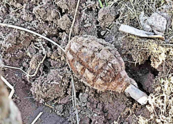 Kudirkos Naumiesčio pasieniečiai aptiko pavojingą rusišką granatą