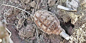 Kudirkos Naumiesčio pasieniečiai aptiko pavojingą rusišką granatą
