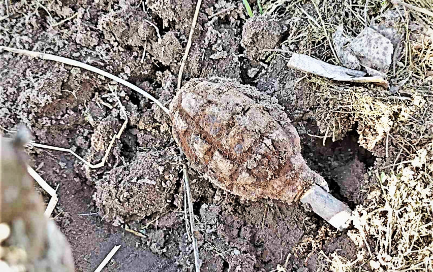 Kudirkos Naumiesčio pasieniečiai aptiko pavojingą rusišką granatą