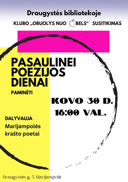 Renginys Pasaulinei Poezijos dienai paminėti