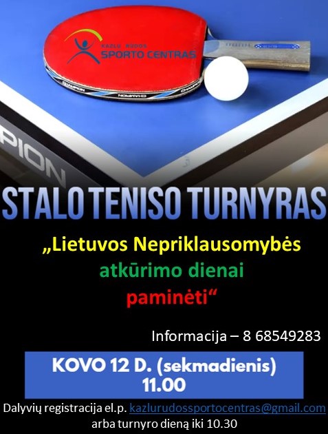 Stalo teniso turnyras „Lietuvos Nepriklausomybės atkūrimo dienai paminėti“