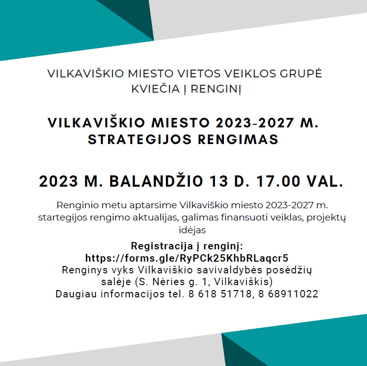 Vilkaviškio miesto 2023–2027 m. strategijos rengimas