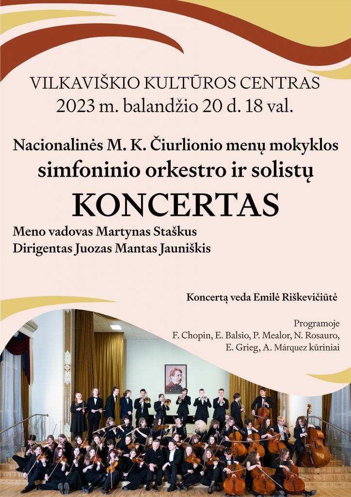 Nacionalinės M. K. Čiurlionio menų mokyklos simfoninio orkestro ir solistų koncertas
