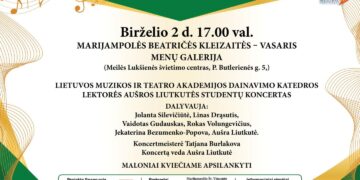 Lietuvos muzikos ir teatro akademijos dainavimo katedros lektorės Aušros Liutkutės studentų koncertas
