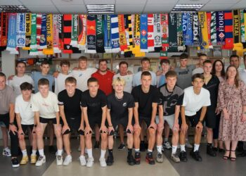 Marijampolės futbolo centre  pasveikinti „Sūduvos“ U-18 komandos futbolininkai