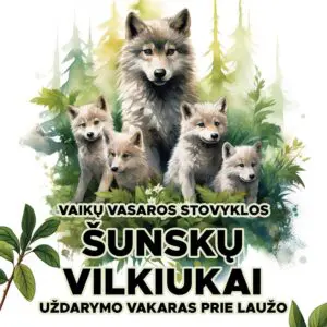 Vaikų vasaros stovyklos „Šunskų vilkiukai” uždarymo vakaras