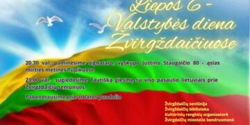 ﻿LIETUVOS VALSTYBĖS DIENOS MINĖJIMAS. AKCIJA „TAUTIŠKA GIESMĖ APLINK PASAULĮ“ Žvirgždaičiuose