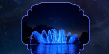 Vasaros palydėtuvės su šviečiančiais fontanais