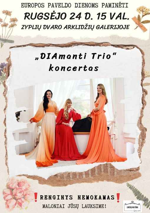 Europos paveldo dienos ir „Diamanti Trio“ koncertas