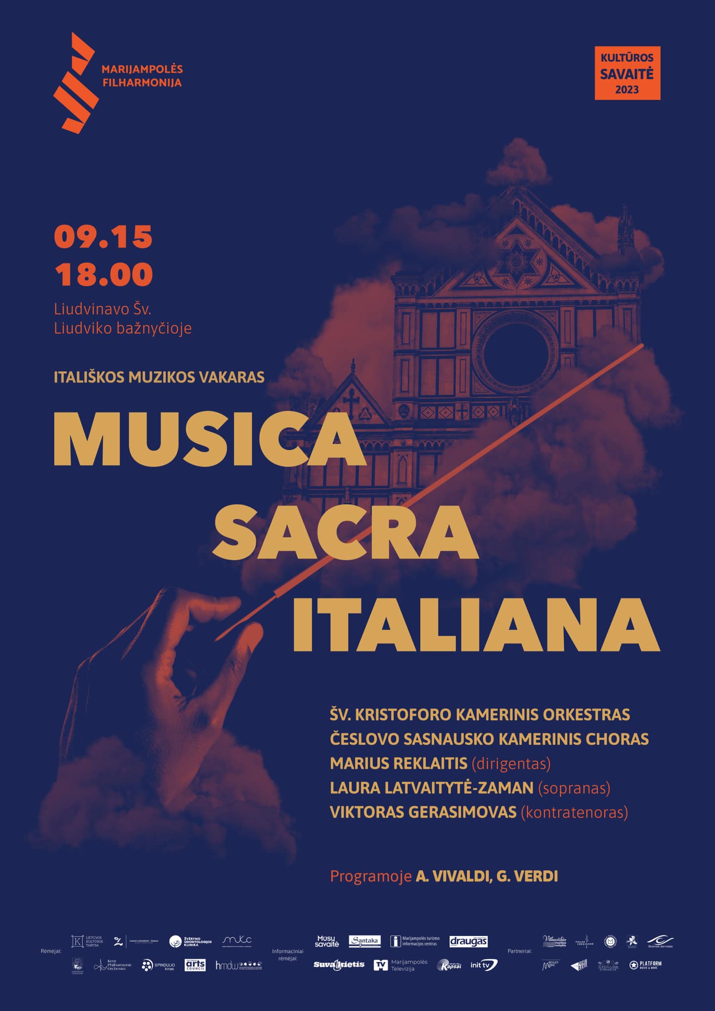 Festivalis „Kultūros savaitė“ pristato Itališkos muzikos vakaras „MUSICA SACRA ITALIANA“