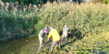 Pradėti upės vagos valymo darbai