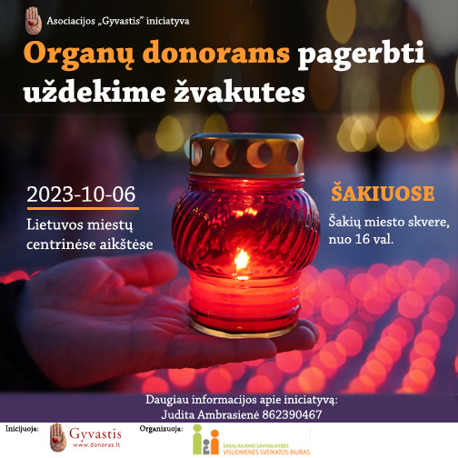 Organų donorų pagerbimo akcija