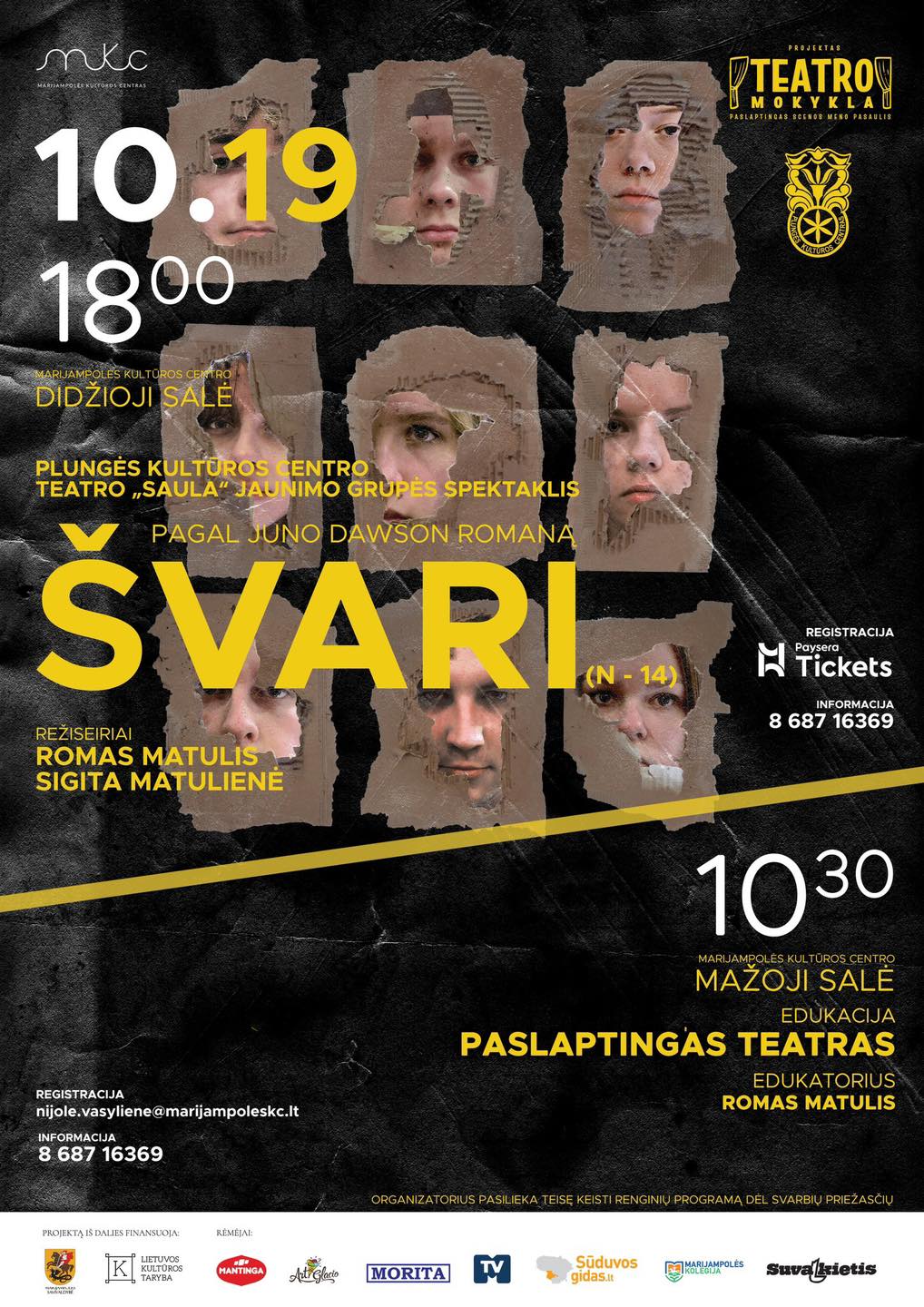 Plungės kultūros centro vaikų ir jaunimo teatro „Saula“ spektaklis „Švari“