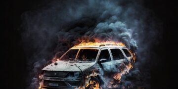 Gaisro metu sudegė trys automobiliai