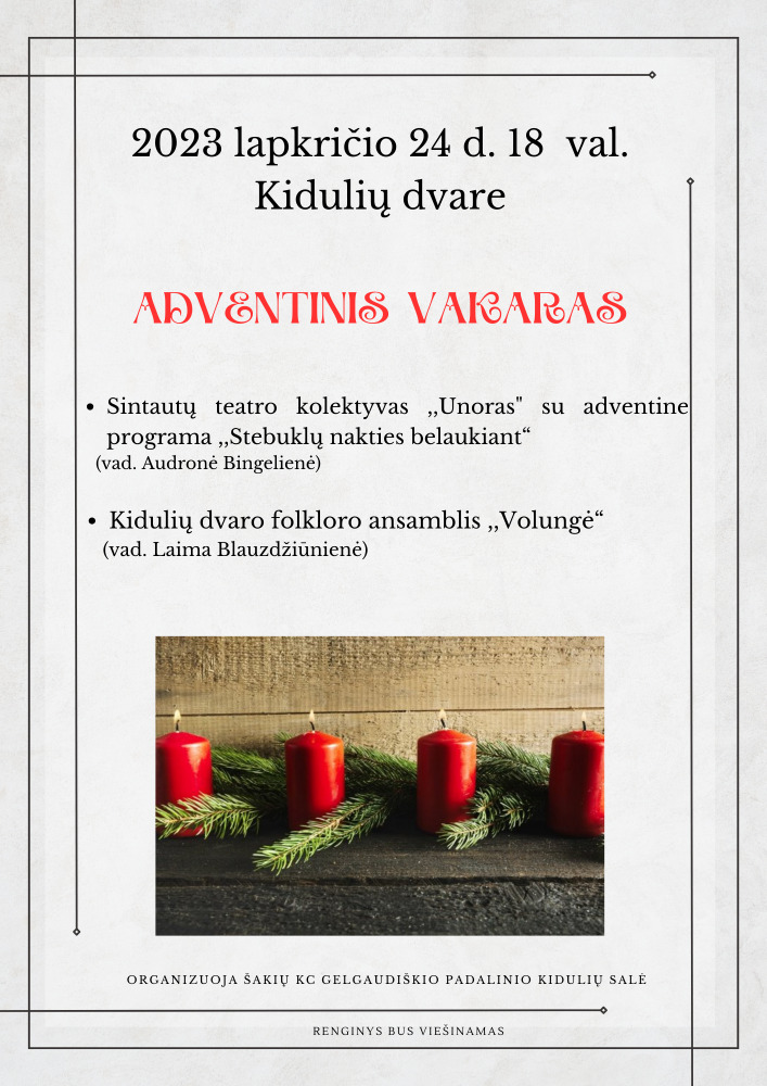 Adventinis vakaras Kiduliuose