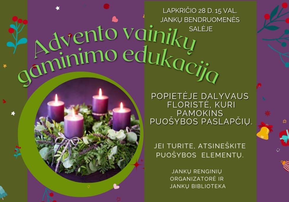 Edukacinė popietė „Advento vainikas“