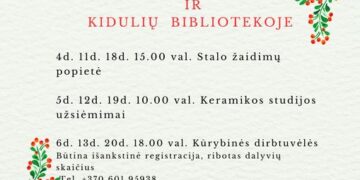 Renginiai Kiduliuose. Gruodis 2023