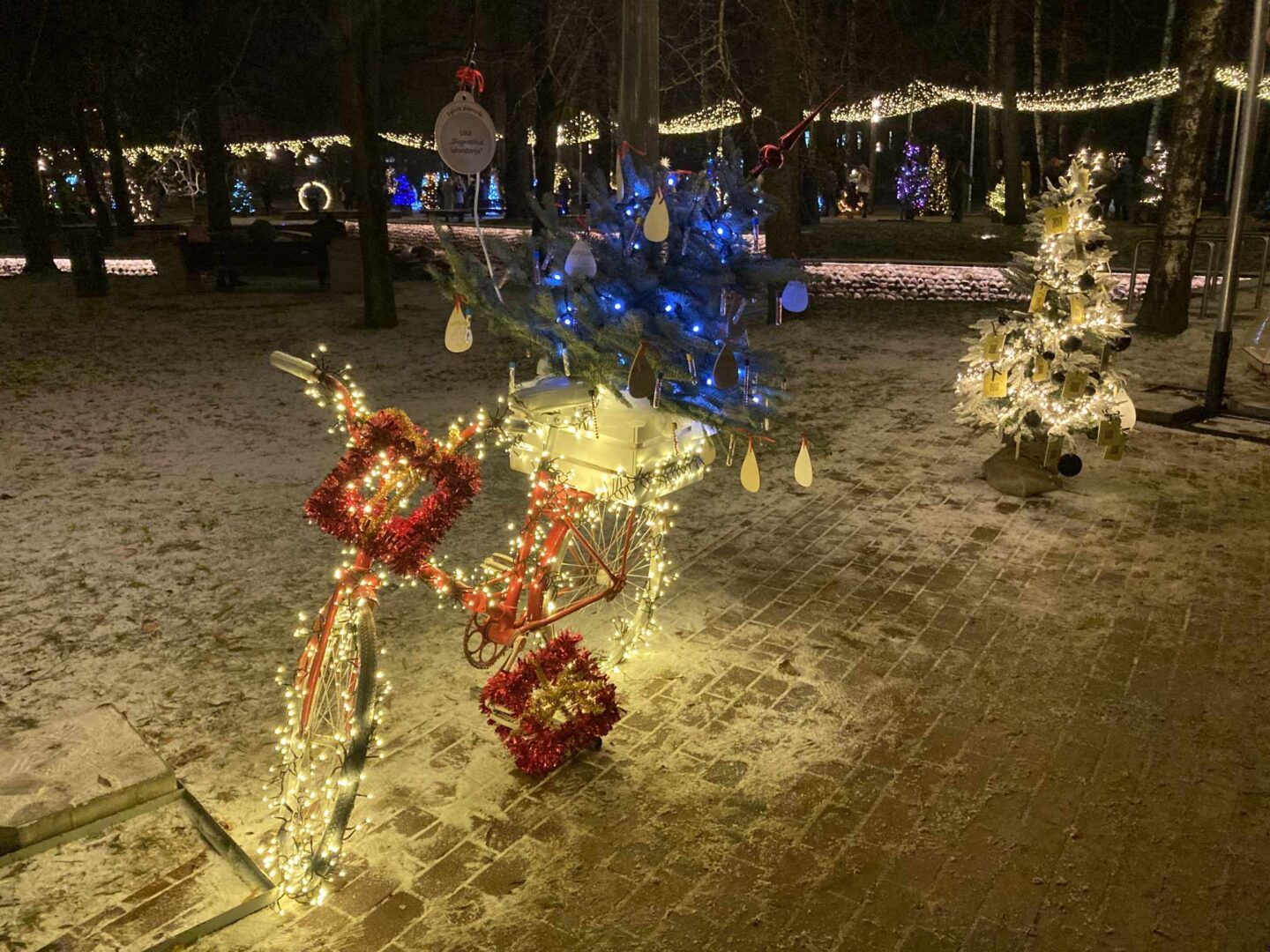 Poezijos parką nušvietė Kalėdinės eglutės ir dekoracijos