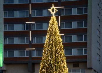 Atnaujinta Marijampolės kalėdinė eglutė