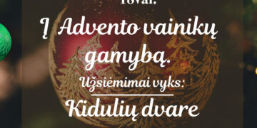 Advento vainikų gamyba Kiduliuose