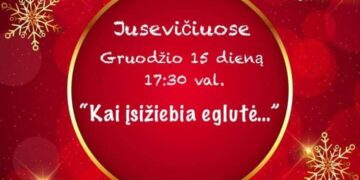 Šventė „Kai įsižiebia eglutė“ Jusevičiuose