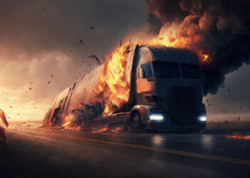 Vilkaviškyje liepsnojo vilkikas