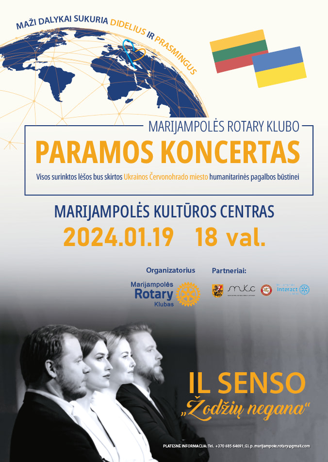 Marijampolės Rotary klubo paramos Ukrainai koncertas