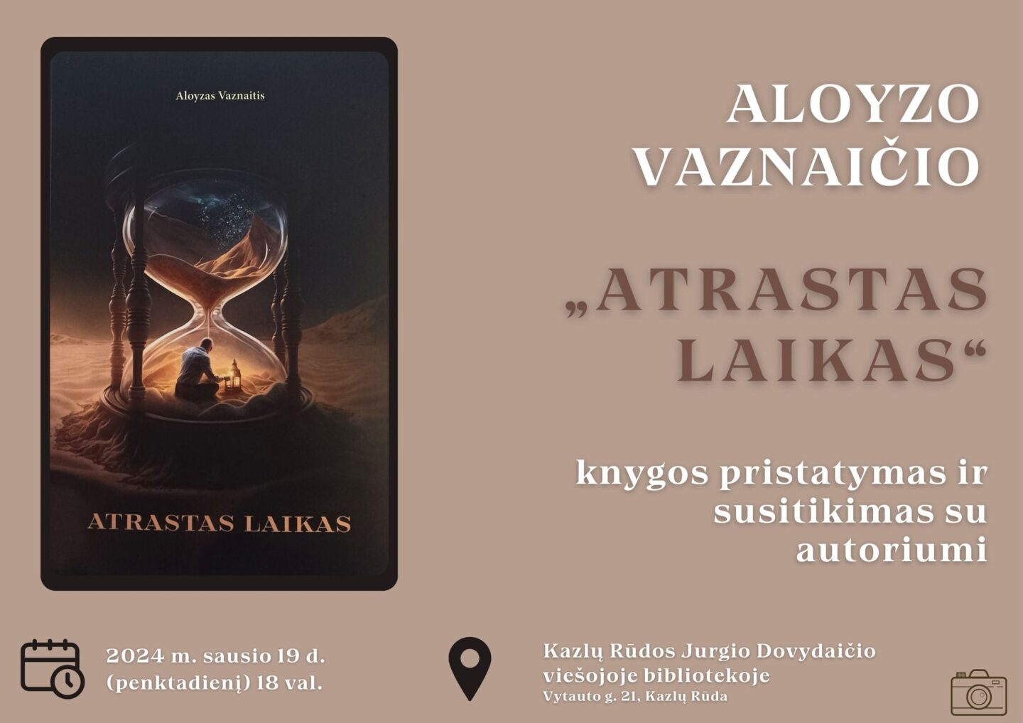 Aloyzo Vaznaičio poezijos rinkinio „Atrastas laikas“ pristatymas