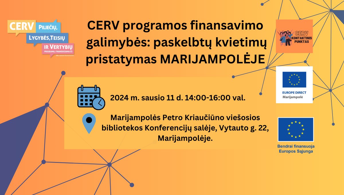 Informacinis renginys „CERV programos finansavimo galimybės“