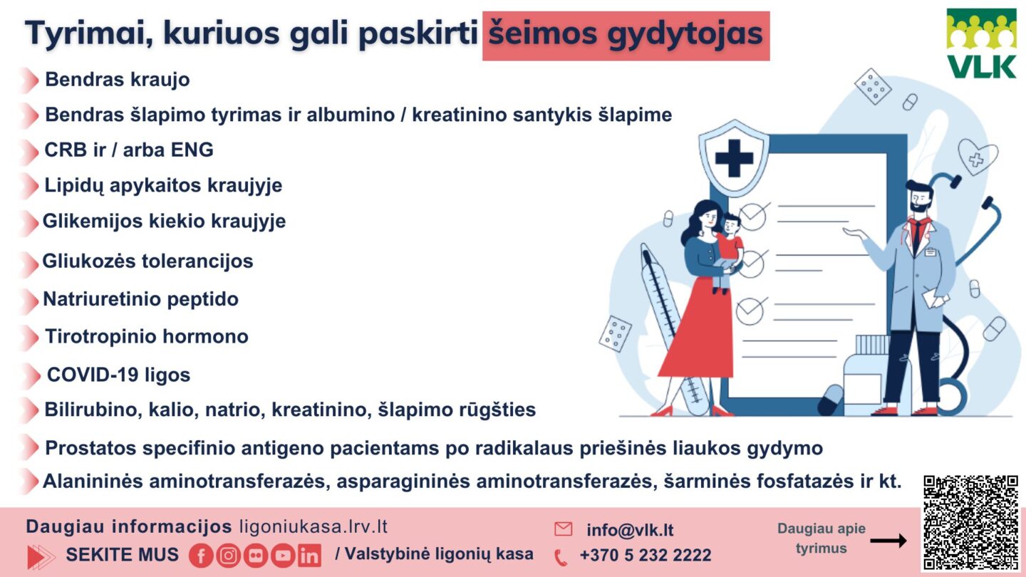 Tyrimai, kuriuos gali paskirti šeimos gydytojas 